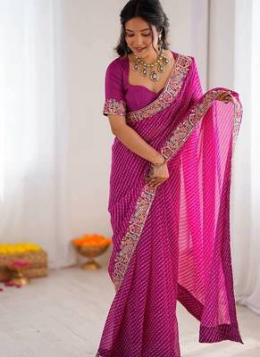 Designer Sequin Embroidery Badhani Saree for Festive Party wear 2