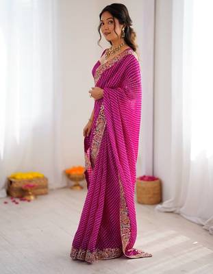 Designer Sequin Embroidery Badhani Saree for Festive Party wear 3