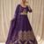 Royal purple embroidered anarkali gown with dupatta