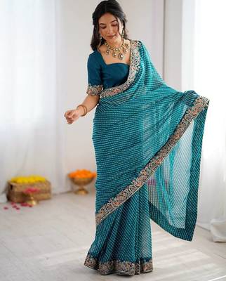 Designer Sequin Embroidery Badhani Saree for Festive Party wear 2