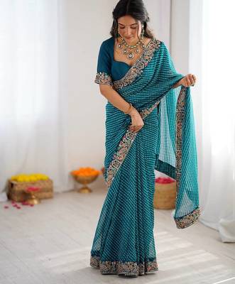 Designer Sequin Embroidery Badhani Saree for Festive Party wear 3