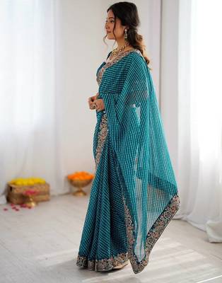 Designer Sequin Embroidery Badhani Saree for Festive Party wear 4