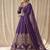 Royal purple embroidered anarkali gown with dupatta