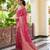 Pink silk blend woven with banarasi silk