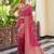 Pink silk blend woven with banarasi silk
