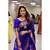Royal blue silk blend woven with banarasi silk