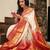 Off white silk blend woven with banarasi silk