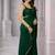 Dark green georgette plain with lace
