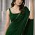 Dark green georgette plain with lace
