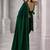 Dark green georgette plain with lace