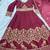 Red embroidered anarkali gown with dupatta
