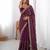 Wine Fendy Silk Blend Beds Sequin Work Saree for Wedding