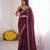 Wine Fendy Silk Blend Beds Sequin Work Saree for Wedding