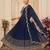 Navy blue heavy dori & zari embroidered anarkali gown with dupatta