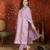 Lavender embroidery chanderi kurta with pant and duptta