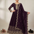 Red heavy dori & zari embroidered anarkali gown with dupatta