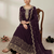 Red heavy dori & zari embroidered anarkali gown with dupatta