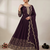 Red heavy dori & zari embroidered anarkali gown with dupatta