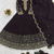Red heavy dori & zari embroidered anarkali gown with dupatta
