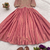 Festive heavy embroidered work gown pink anarkali kurti for women