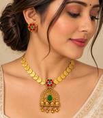 Multicolor gold-plated occasion necklace set