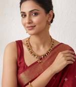 Multicolor gold-plated designer necklace set
