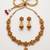 Ruby gold-plated festive necklace set