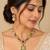 Multicolor antique gold necklace set with mang tikka