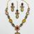 Multicolor antique gold necklace set with mang tikka