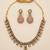 Pink antique gold designer necklace set