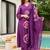 Purple viscose printed kurta set