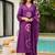 Purple viscose printed kurta set