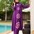 Purple viscose printed kurta set