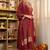 Maroon silk blend embroidered kurta set