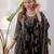 Black viscose printed kurta set