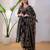 Black viscose printed kurta set