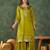 Green silk blend embroidered palazzo set