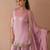 Pink satin embroidered sharara set