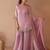 Pink satin embroidered sharara set