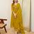 Mustard chanderi embroidered kurta set