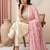 White silk blend embroidered kurta set