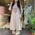 Grey cotton poly embroidered kurta set
