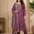 Purple rayon embroidered kurta set