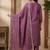 Purple rayon embroidered kurta set