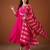 Rani-pink chanderi embroidered kurta set