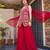 Red georgette embroidered sharara set