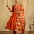 Orange silk blend embroidered anarkali set