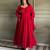 Red georgette embroidered anarkali set