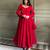 Red georgette embroidered anarkali set