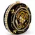 Black Zardozi Embroidered Round Clutch Bag with Gold & Pearl Detail